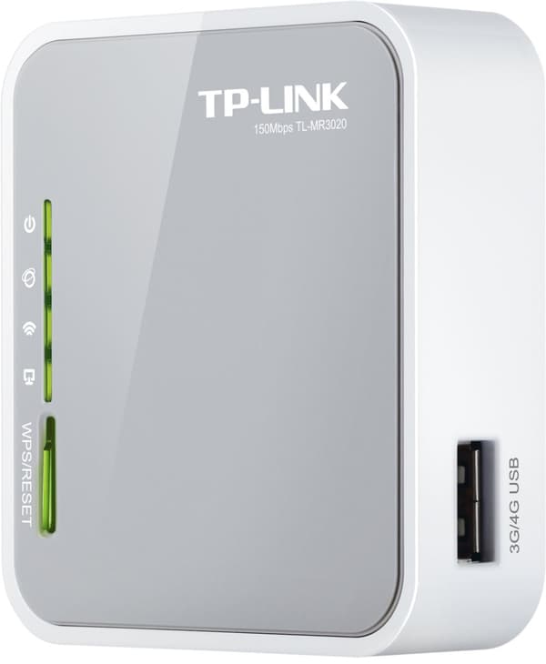 3G wireless router, 802.11n, 150Mbps, USB, RJ45 Grå, Hvit