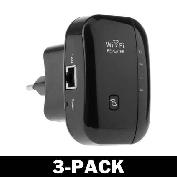 WIFI Extender - Paranna reitittimesi Mustaa 3-Pack