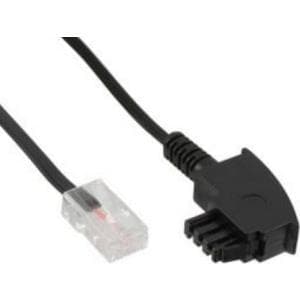 InLine - telefonkabel - RJ-45 (2-benet) (M) til TAE-F (M) - 25,0 m - uskærmet - fladt - sort (18525)