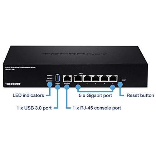 TRENDnet TWG-431BR - Router - GigE - WAN-portar: 3 - rackmonterbar (TWG-431BR)
