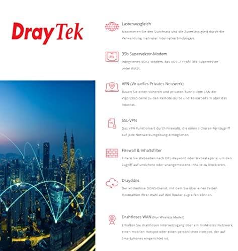 DrayTek Vigor2865ax - Dual WAN VPN Firewall Router (Annex-B)