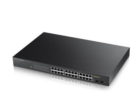 Zyxel GS1900-24HPv2 - Kytkin - Smart - 24 x 10/100/1000 (PoE) + 2 x 10/100/1000 - telineeseen kiinnitettävä, seinälle - PoE (170 W) (GS190024HPV2-EU01