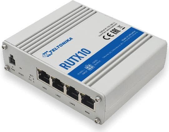 Teltonika RUTX10 - Trådløs router - 4-ports switch - GigE - Bluetooth 4.0, 802.11b/g/n/ac - dual-band - DIN-skinne monteres (RUTX10000000) Hvid