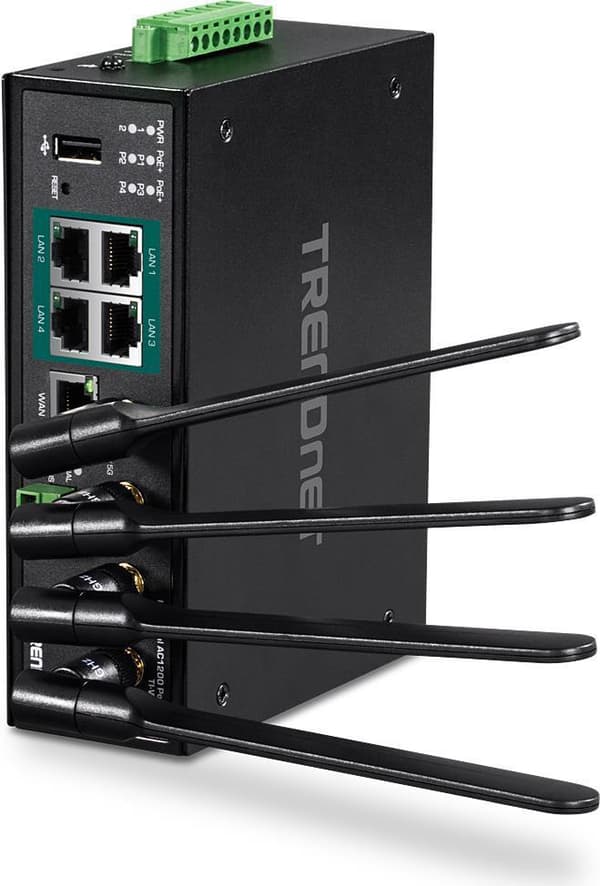 TRENDnet TI-WP100 - Trådløs router - 4-ports switch - GigE - 802.11a/b/g/n/ac - dual band Sort
