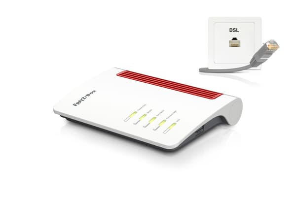 AVM FRITZ! Box 7530 WLAN AC+N router (DSL/VDSL, 866 Mbit/s (5GHz) & 400 Mbit/s (2,4 GHz), op til 300 Mbit/s med VDSL supervectoring 35b, WLAN mesh, DE Sort, Rød, Hvid