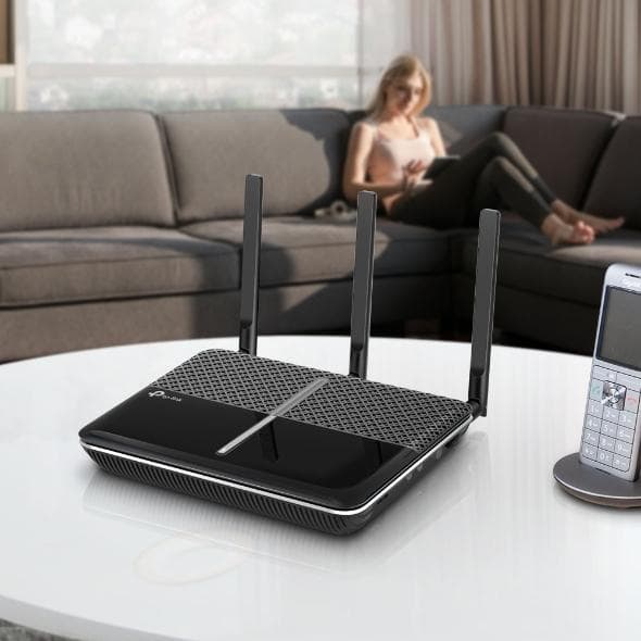 TP-LINK Archer VR2100v WLAN-router Gigabit Ethernet Dual-Band (2,4 GHz/5 GHz) 3G 4G Svart (Archer VR2100V(DE))