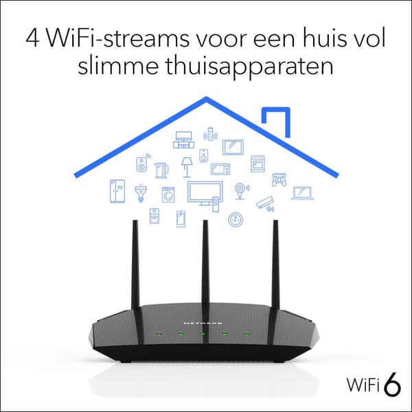 Netgear Nighthawk RAX10 - Router - Dual-Band - AX1800 - Velegnet til WiFi 6