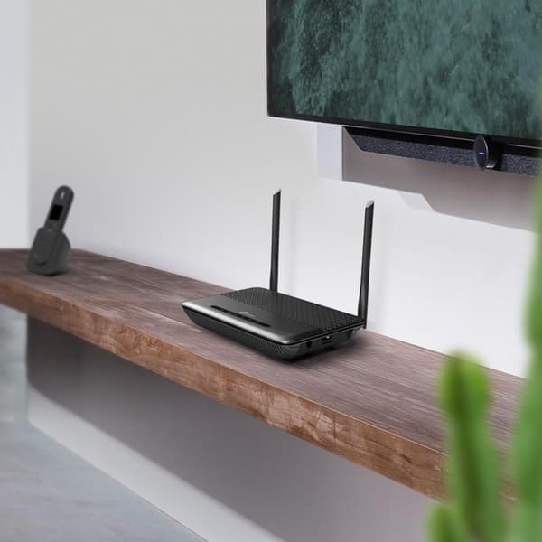 TP-Link TD-W9960v - Langaton reititin - DSL-modeemi - 4-porttinen kytkin - 802.11b/g/n - 2,4 GHz - VoIP-puhelinsovitin (DECT)