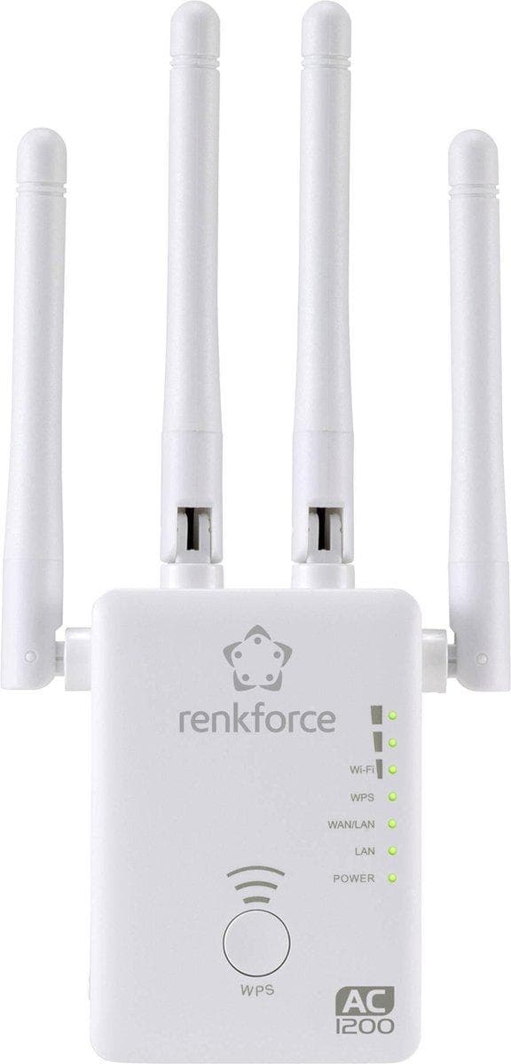 Renkforce WS-WN575A3 Dual Band AC1200 WiFi-forstærker 2,4 GHz, 5 GHz Repeater, Router, Adgangspunkt