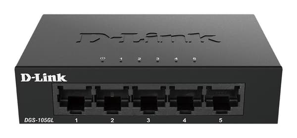 D-Link DGS 105GL - switch - uadministreret - 5 x 10/100/1000 - desktop (DGS-105GL/E) Sort