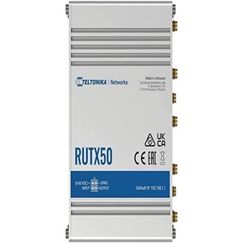 Teltonika RUTX50 - Trådlös router - WWAN - 4-portars switch - GigE, Wi-Fi 5, DNP3 - 802.11a/b/g/n/ac Wave 2 - 2,4 GHz - 3G, 4G, 5G - på DIN - Rail-mon