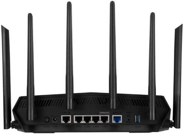 ASUS TUF Gaming AX6000 (TUF-AX6000) Trådlös router Gigabit Ethernet Dual-Band (2,4 GHz/5 GHz) Svart (90IG07X0-MO3C00)