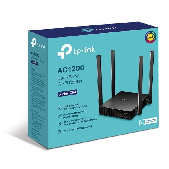 TP-Link Archer C54 trådløs router Fast Ethernet Dual-band (2,4 GHz / 5 GHz) Sort