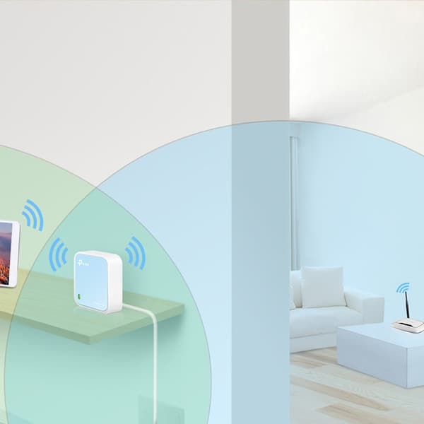 TP-Link TL-WR802N trådløs router Fast Ethernet Single-band (2,4 GHz) Blå, Hvid