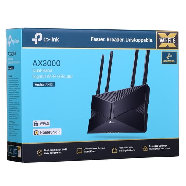 TP-LINK Archer AX53 trådløs router Gigabit Ethernet Dual-band (2,4 GHz / 5 GHz) 4G Sort