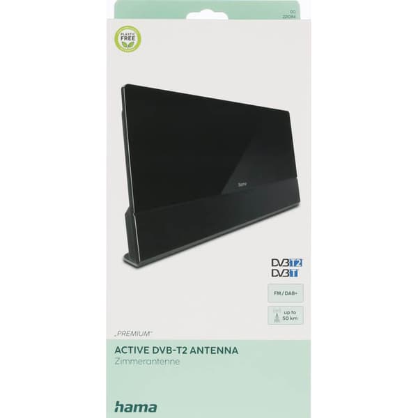 Innendørs Antenne Pro 55 DAB+/DAB/DVB-T2/FM Flat Svart