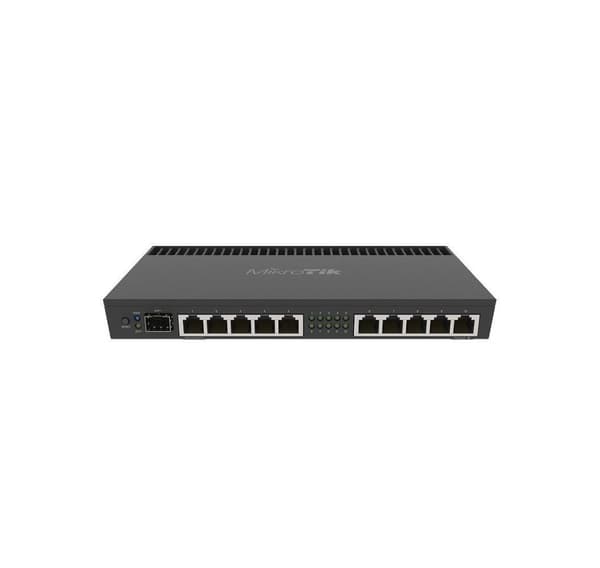 Net router 1000m 10port 1sfp+/rb4011igs+rm, Mikrotik Sort