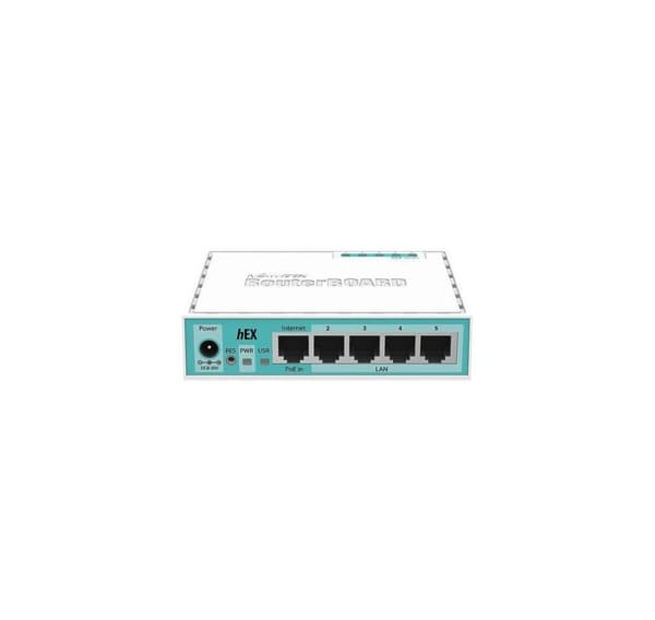 Nätrouter 10/100/1000m 5port/hex rb750gr3, Mikrotik Turkos, Vit