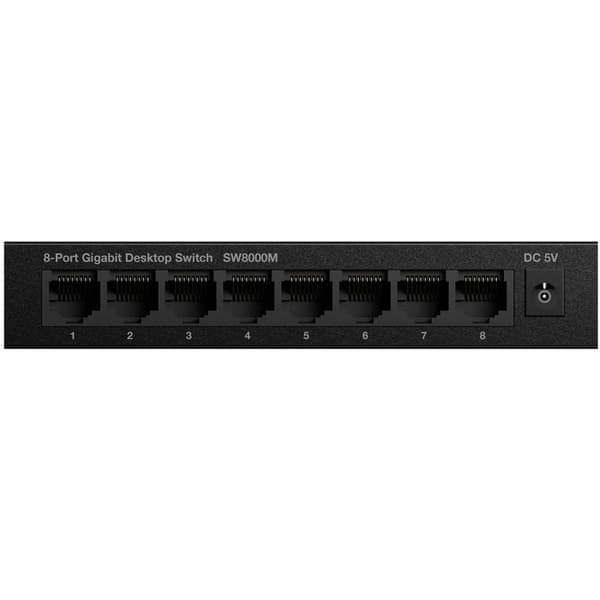 8-port Gigabitswitch Metall Svart