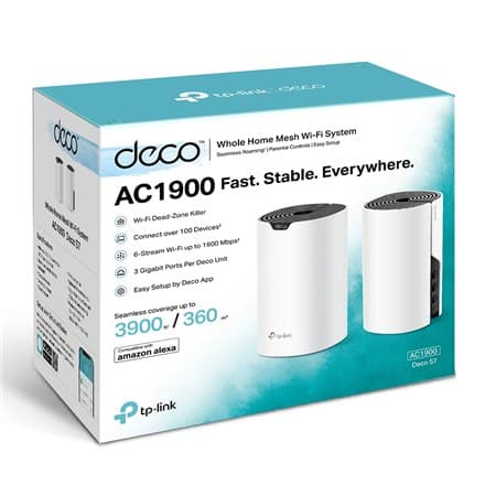 TP-LINK | AC1900 Whole Home Mesh Wi-Fi-järjestelmä | Deco S7 (2 kpl) | 802.11ac | Ethernet LAN -portit (RJ-45) 10/100/1000 Mbit/s | NOIN