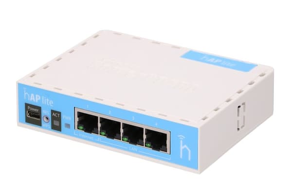 MikroTik hAP lite | WiFi-router | RB941-2nD, 2,4 GHz, 4x RJ45 100 Mb/s