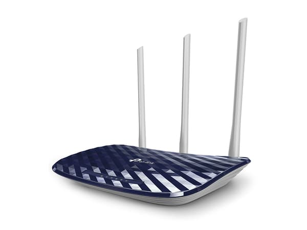 TP-Link Archer C20 | WiFi-router | AC750, Dual Band, 5x RJ45 100Mb/s Sort, Hvid