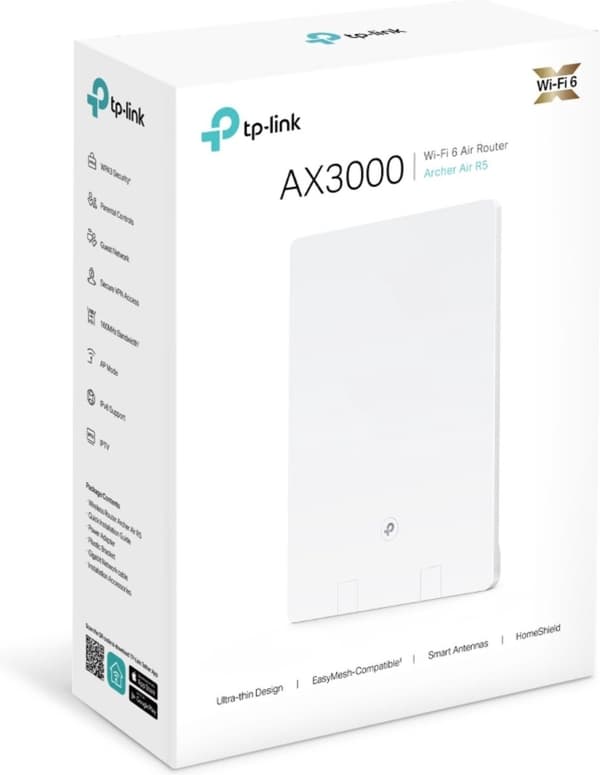 TP-Link Archer Air R5 - Router - Wifi 6 - 3000 Mbps - Dual Band - Ultratyndt design