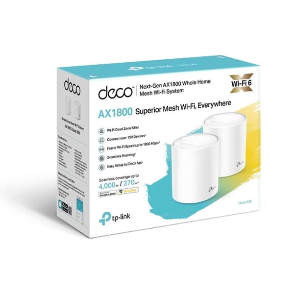 TP-Link Deco X20 (2-pack) Dual-band (2,4 GHz / 5 GHz) Wi-Fi 5 (802.11ac) Hvid Intern