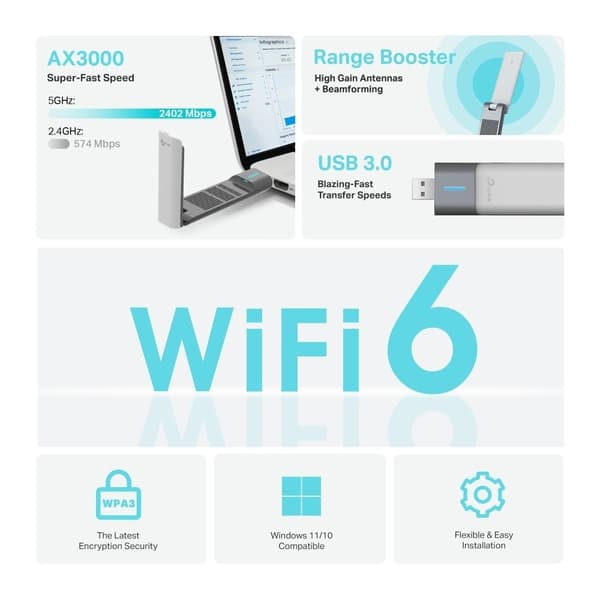 WRL-adapter 3000mbps usb/archer tx50uh, Tp-link
