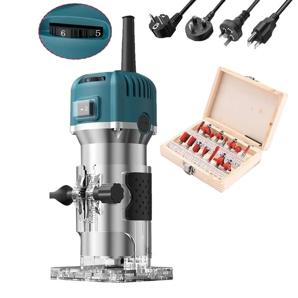 Sähköinen puufräsi, 800W teho, 30000rpm nopeus, monipuolinen puutöiden työkalu,Säädettävät sarjat