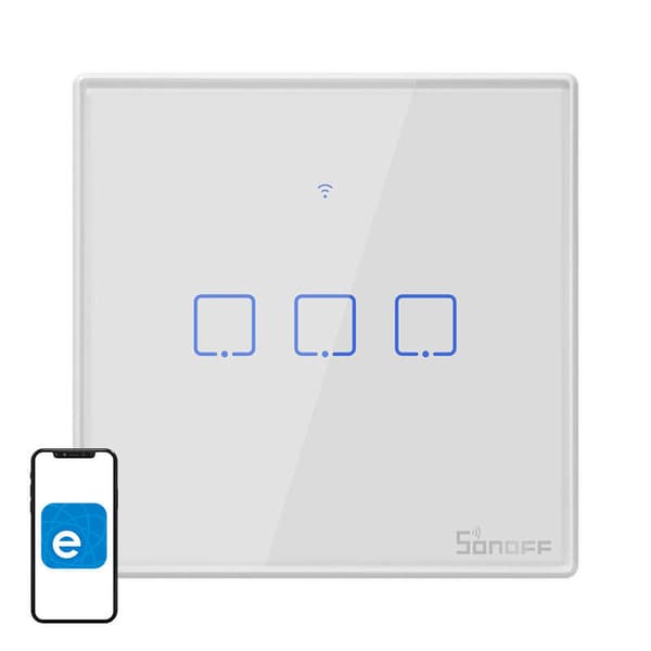 Smart Switch WiFi + RF 433 Sonoff T2 EU TX (3-kanals)