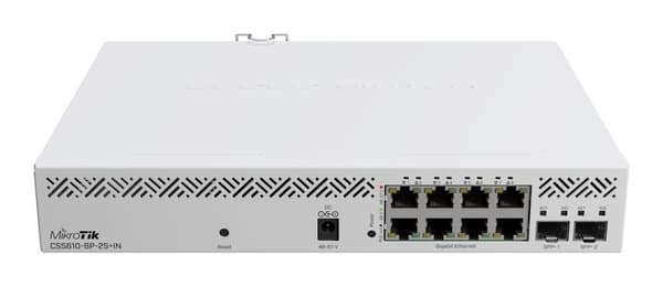 Switch 8x10base-t / 100base-tx / 1000base-t (2xsfp+, css610-8p-2s+in), Mikrotik Vit