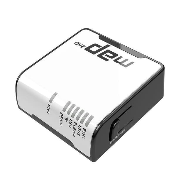 Adgangspunkt ieee 802.3af (ieee 802.3at, ieee 802.11 b/g, ieee 802.11n, 2x10base-t / 100base-tx, rbmap2nd), Mikrotik