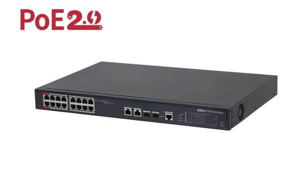 Switch typ l2 (skrivbord/piedestal, 90 watt, pfs4218-16et-240-v3), Dahua
