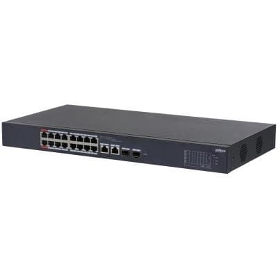 Switch cs4218-16et-240 (typ l2, stationär/sockel, 16x10base-t / 100base-tx, poe-portar 16, dh-cs4218-16et-240), Dahua Svart