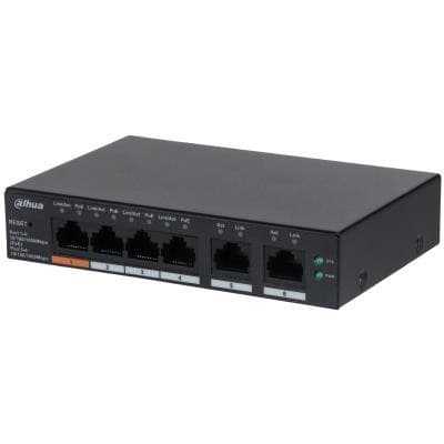 Kytkin cs4006-4gt-60 (tyyppi l2, pöytäkone/jalusta, poe-portit 4, 60 wattia, dh-cs4006-4gt-60), Dahua musta