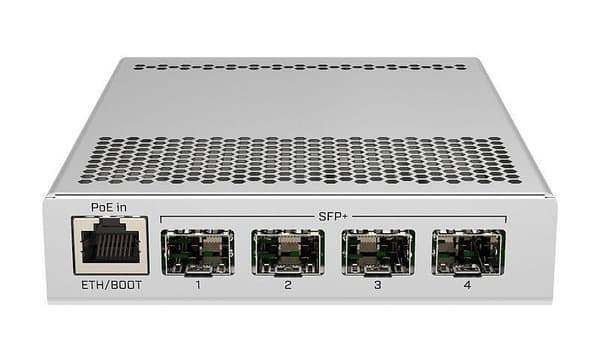 Switch 1x10base-t / 100base-tx / 1000base-t (4xsfp+, poe-porte 1, crs305-1g-4s+in), Mikrotik
