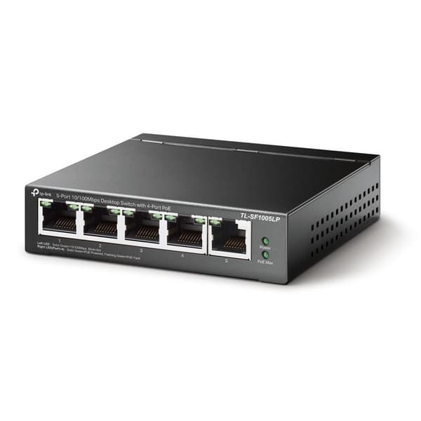 Kytkin tl-sf1005lp (5x10base-t / 100base-tx, poe portit 4, tl-sf1005lp), Tp-link musta
