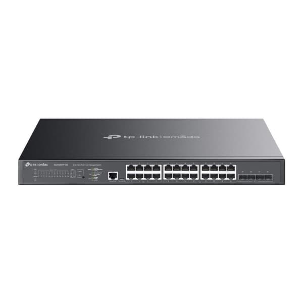 Kytkin omada (sg3428xpp-m2, pöytäkone/jalusta, teline, 24x2.5gbe, 4xsfp+, 1xconsole, 1, poe+ portit 16, 500 wattia), Tp-link