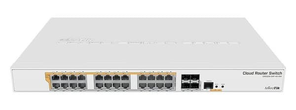 Switch type l3 (rack, 24x10base-t / 100base-tx / 1000base-t, 4xsfp+, 1xrj45, crs328-24p-4s+rm), Mikrotik Hvid