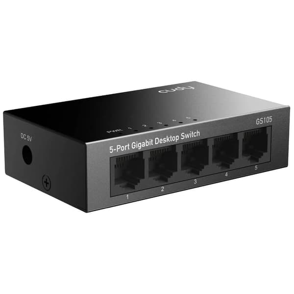 Cudy-svitsj GS105 5-port gigabit skrivebordssvitsj Sort