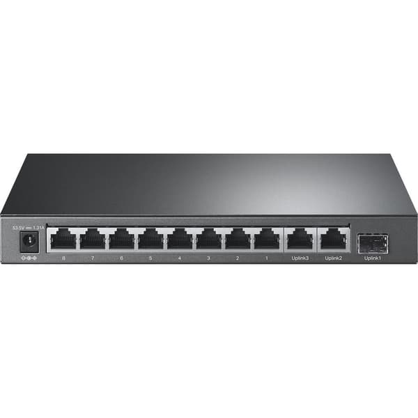Switch tl-sl1311p (skrivbord/piedestal, 8x10base-t / 100base-tx, 1xsfp, 2xrj45, poe+ portar 8, 65 watt, tl-sl1311p), Tp-link