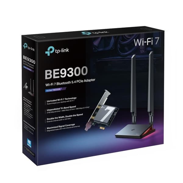 Wrl-adapter 9300mbps wi-fi 7/archer tbe550e, Tp-link