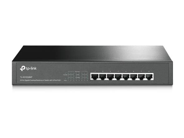 Switch tl-sg1008mp (skrivebord/sokkel, rack, poe+ porte 8, tl-sg1008mp), Tp-link Sort