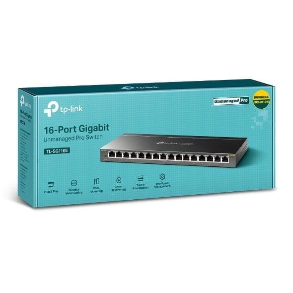 Switch TP-LINK Desktop/pedestal (16x10Base-T / 100Base-TX / 1000Base-T, TL-SG116E)