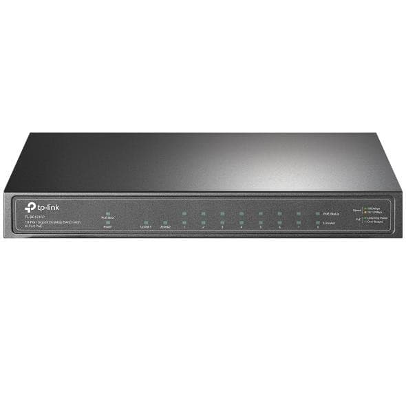 Switch TP-LINK TL-SG1210P (Desktop/pedestal, 9x10Base-T / 100Base-TX / 1000Base-T, 1xSFP, PoE+ ports 8, TL-SG1210P)