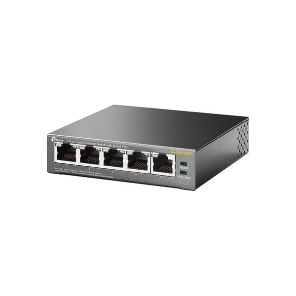 Switch TP-LINK Desktop/pedestal (5x10Base-T / 100Base-TX / 1000Base-T, PoE ports 4, TL-SG1005P)
