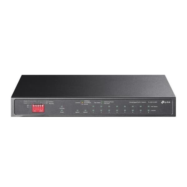 Switch TP-LINK TL-SG1210PP (9x10Base-T / 100Base-TX / 1000Base-T, 1x10/100/1000BASE-T/SFP combo, PoE+ ports 6, TL-SG1210PP) Svart