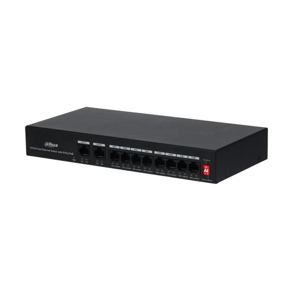 Switch DAHUA PFS3010-8ET-65 (10, PoE ports 8, 65 Watts, DH-PFS3010-8ET-65)