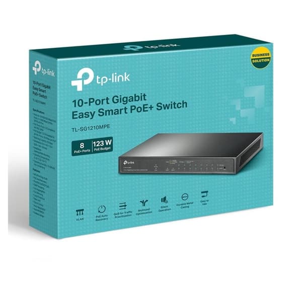 Kytkin, Tp-link, tl-sg1210mpe (pöytäkone/jalusta, 9x10base-t / 100base-tx / 1000base-t, 1x10/100/1000base-t/sfp-yhdistelmä)